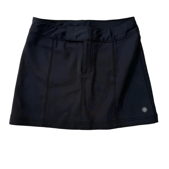 Athleta Athletic Adjustable Waist Tennis Stretch Mini Skirt Black Size 2 - Picture 1 of 9